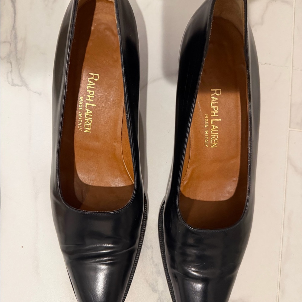 Ralph Lauren Black Leather Heels